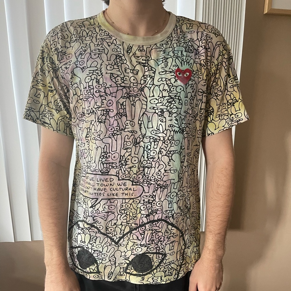 Tie dye CDG x Matt groening tee